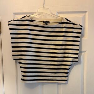 J. Crew Navy and White Striped Crop Top